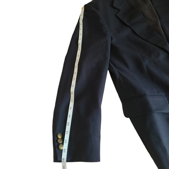 Oscar de la Renta 40R Sport Coat Blazer Jacket 100% Wool Solid Black 2 Button.E - Picture 6 of 11